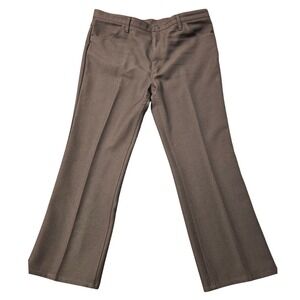 Wrangler Wrancher Pants Men Brown Boot Western Slack Wrinkle Resist 82BN 42x30